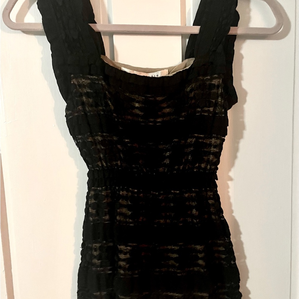 Max Studio peplum top. Size: xs. Black and nude lace top